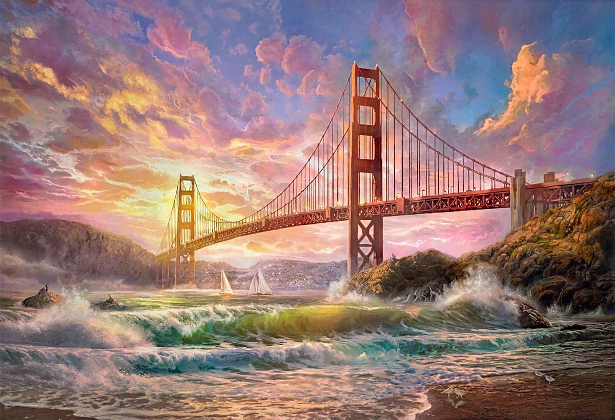 Sunset on Golden Gate Bridge