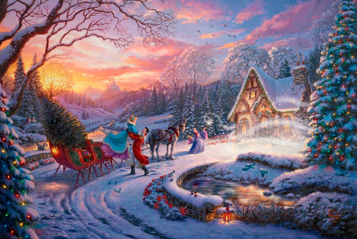 Disney Cinderella Bringing Home The Christmas Tree